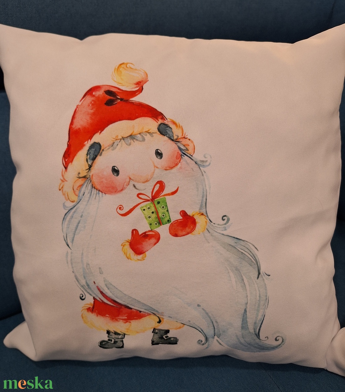 Karácsonyi szatén párnahuzat - otthon & életmód - lakástextil - párna & párnahuzat - díszpárnahuzat - Meska.hu
