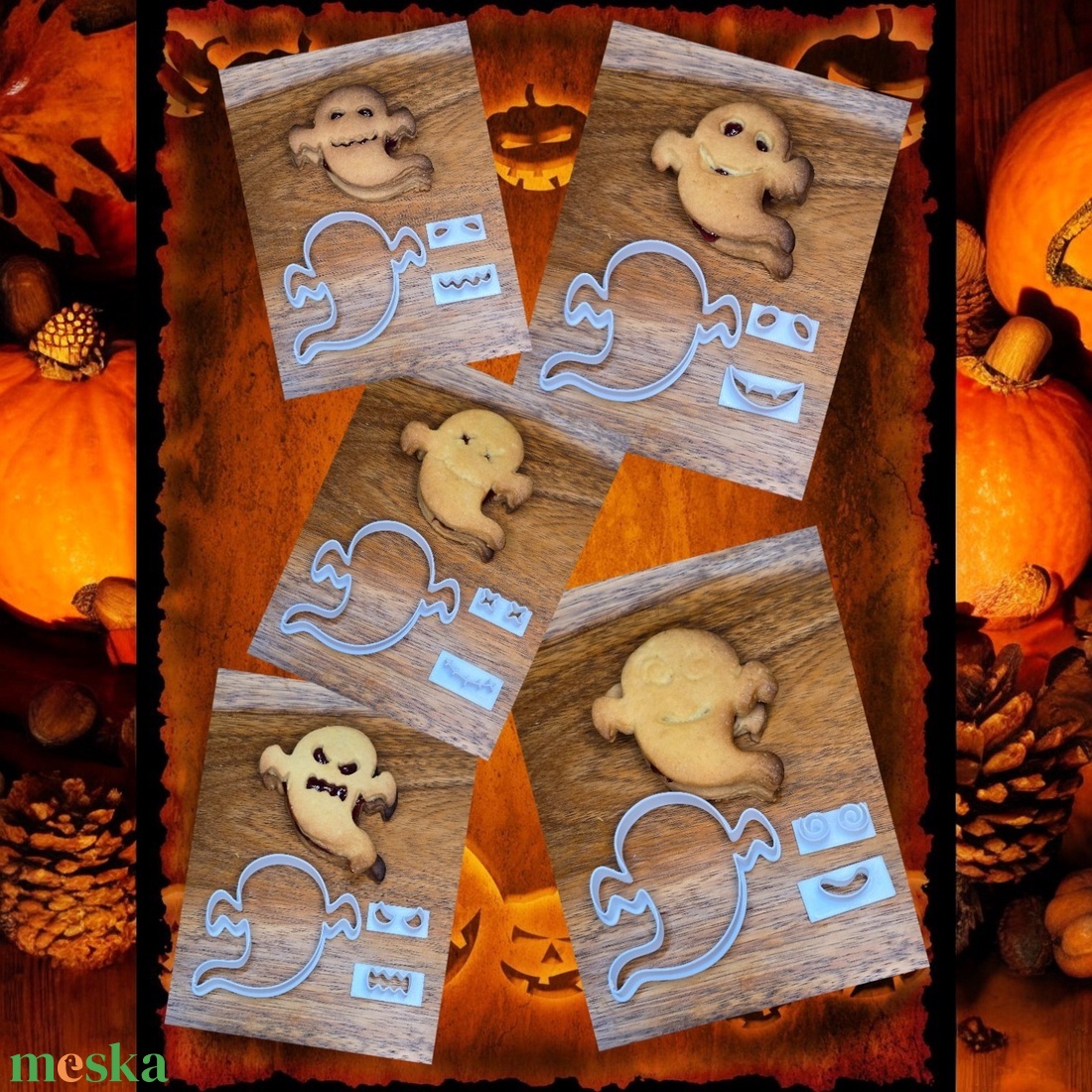 Szellem sütikiszúró variálható - otthon & életmód - dekoráció - halloween - halloweeni sütikiszúrók - Meska.hu