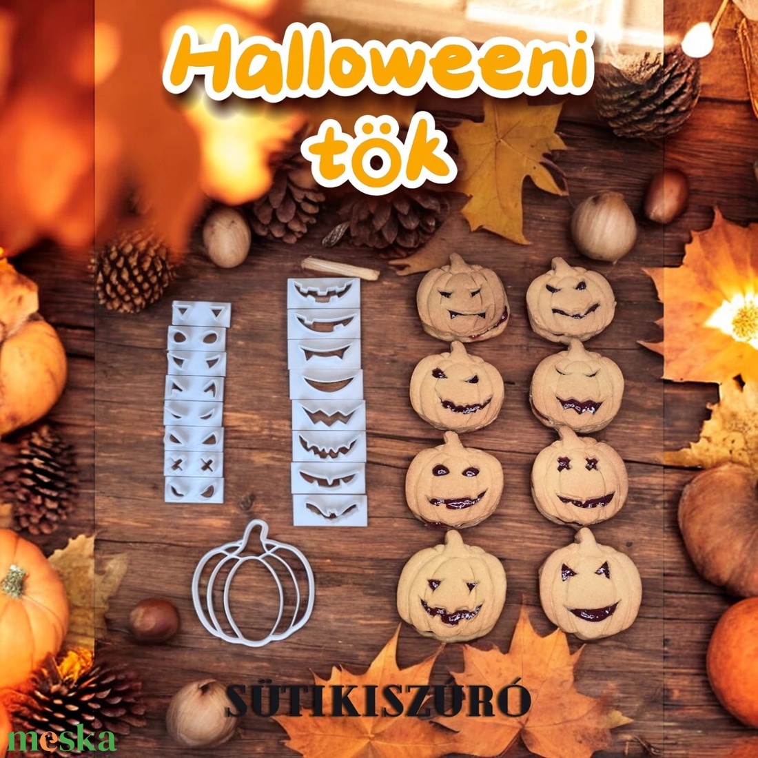 Halloweeni Tök variálható - otthon & életmód - dekoráció - halloween - halloweeni sütikiszúrók - Meska.hu