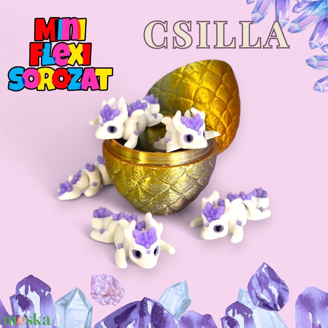 Csilla, a kristálysárkány - játék & sport - plüssállat & játékfigura - plüss mesefigurák - Meska.hu