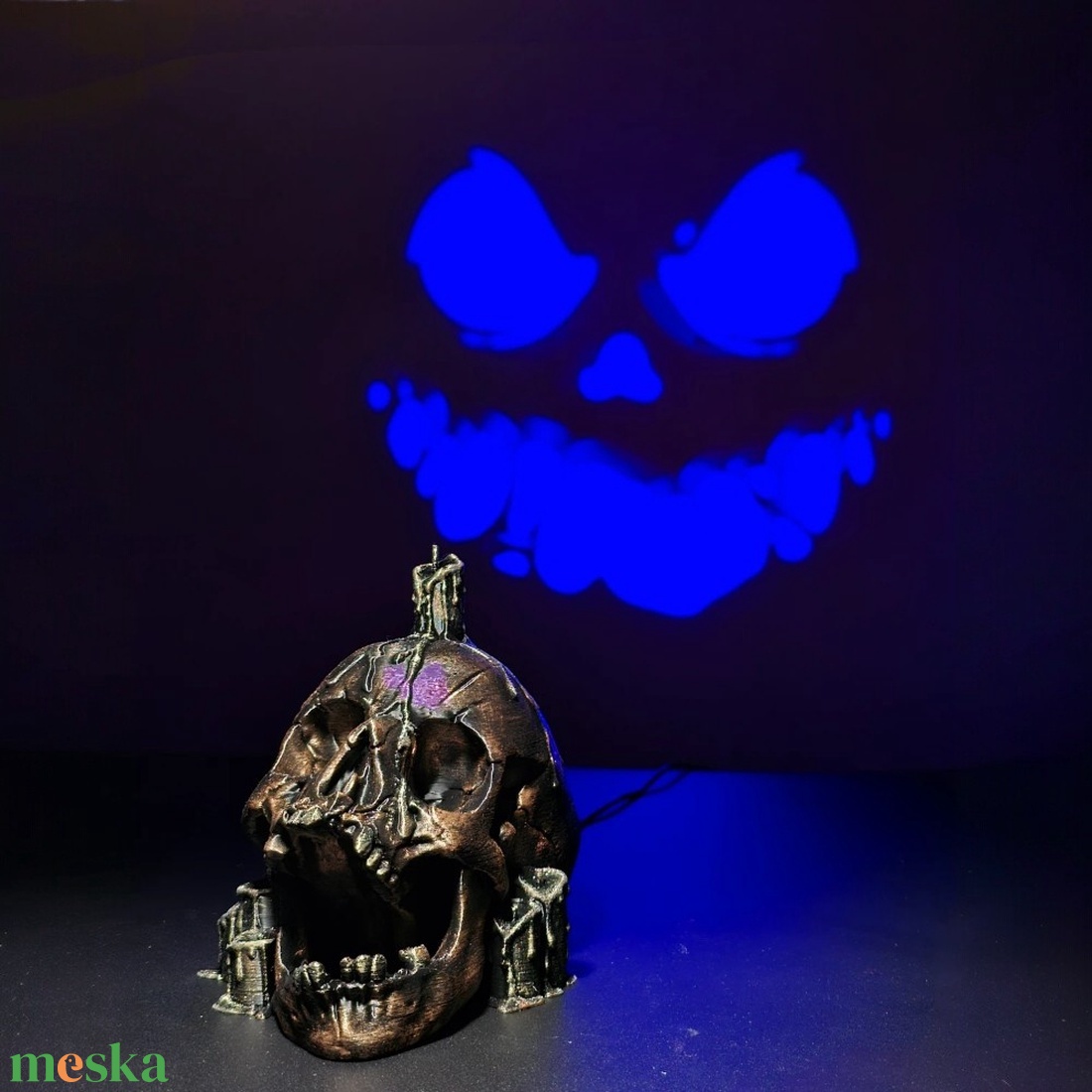 Koponya halloweeni kivetítő - otthon & életmód - dekoráció - halloween - halloweeni dekoráció - Meska.hu