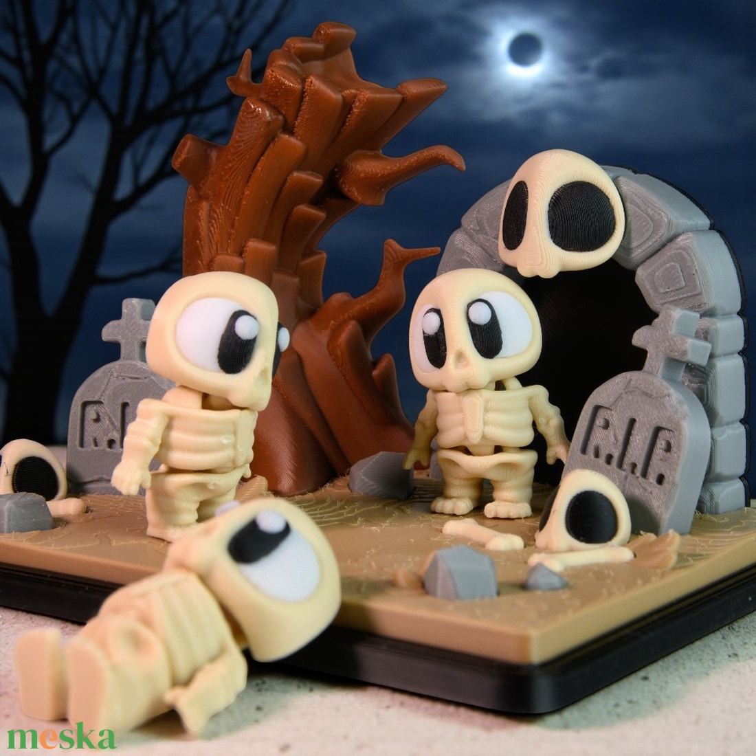 Csontváz és Kripta Jelenet - otthon & életmód - dekoráció - halloween - halloweeni figurák - Meska.hu