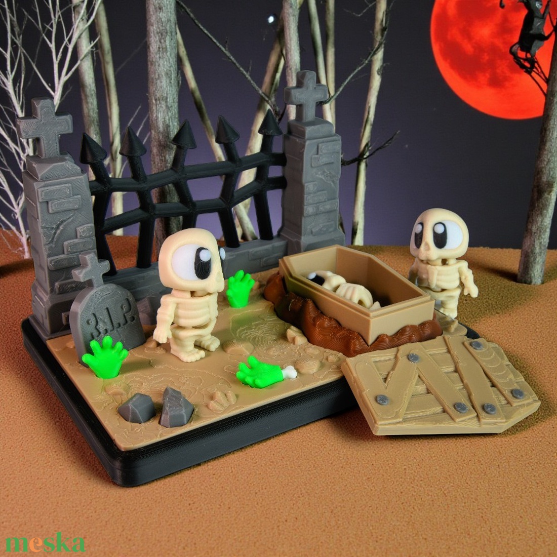 Csontváz és Temetői Jelenet - otthon & életmód - dekoráció - halloween - halloweeni figurák - Meska.hu