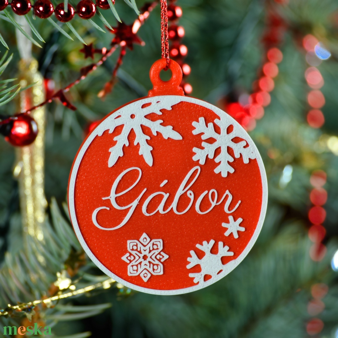 Auróra, névre szóló karácsonyfadísz - Stílus 2 - karácsony - karácsonyi lakásdekoráció - karácsonyfadíszek - Meska.hu