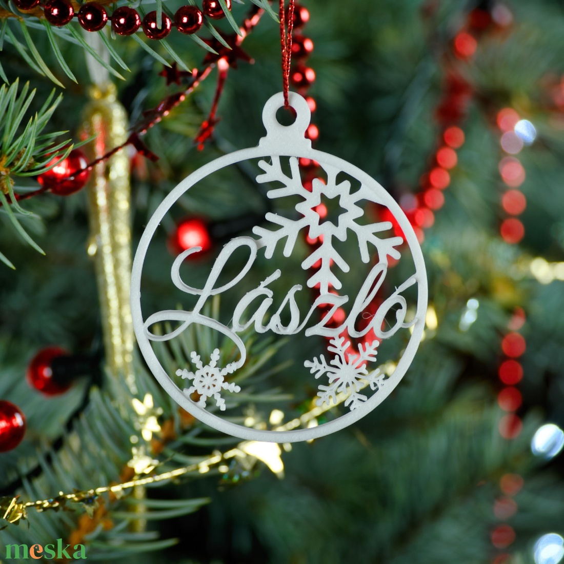 Nordic, névre szóló karácsonyfadísz - Stílus 1 - karácsony - karácsonyi lakásdekoráció - karácsonyfadíszek - Meska.hu