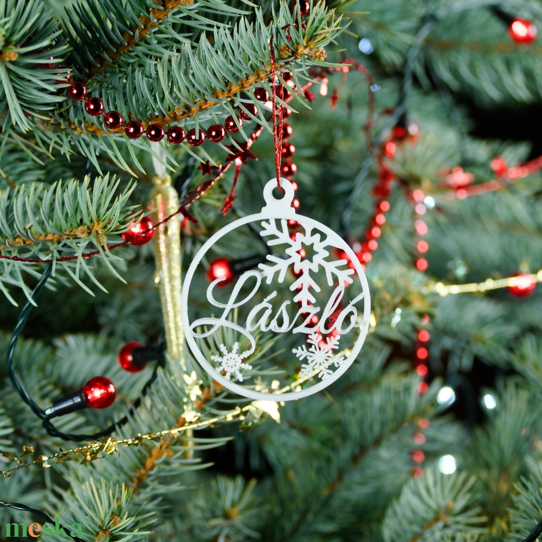 Nordic, névre szóló karácsonyfadísz - Stílus 1 - karácsony - karácsonyi lakásdekoráció - karácsonyfadíszek - Meska.hu