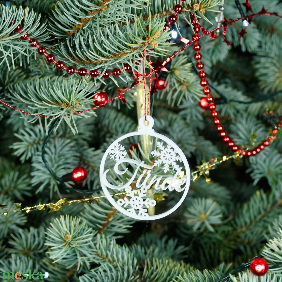 Nordic, névre szóló karácsonyfadísz - Stílus 2 - karácsony - karácsonyi lakásdekoráció - karácsonyfadíszek - Meska.hu
