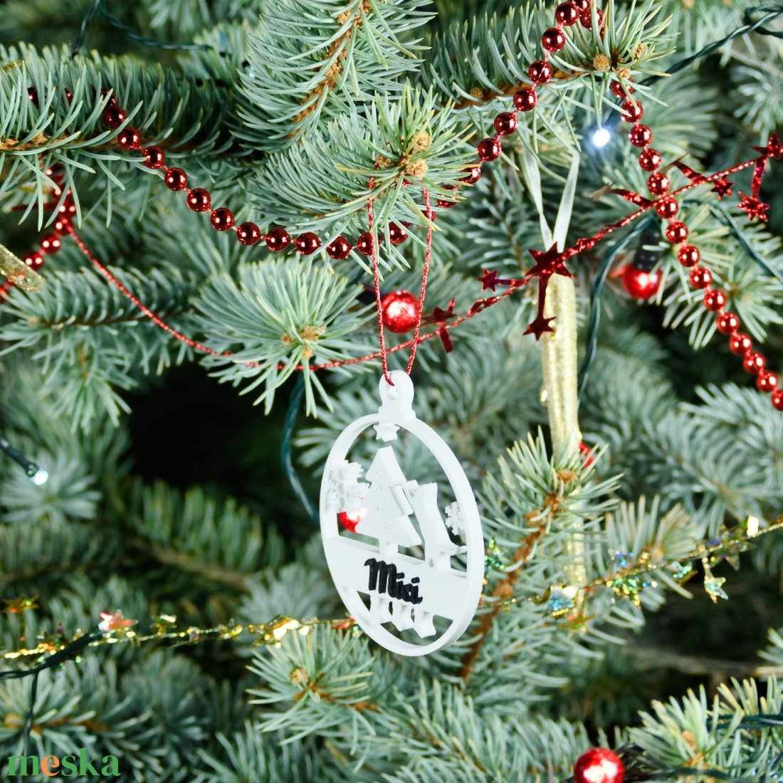 Mancs, névre szóló cicás karácsonyfadísz - Stílus 1 - karácsony - karácsonyi lakásdekoráció - karácsonyfadíszek - Meska.hu