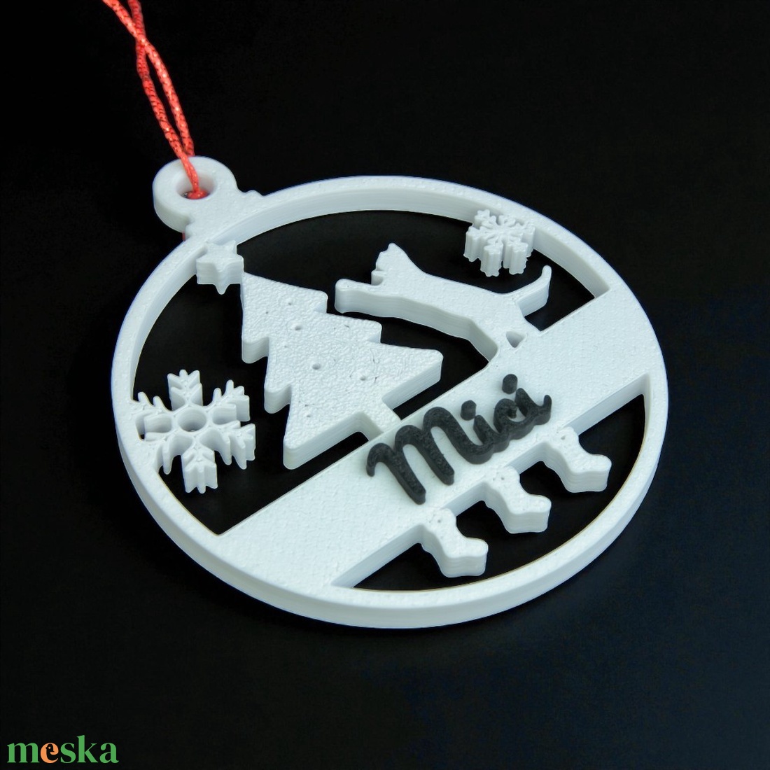 Mancs, névre szóló cicás karácsonyfadísz - Stílus 1 - karácsony - karácsonyi lakásdekoráció - karácsonyfadíszek - Meska.hu