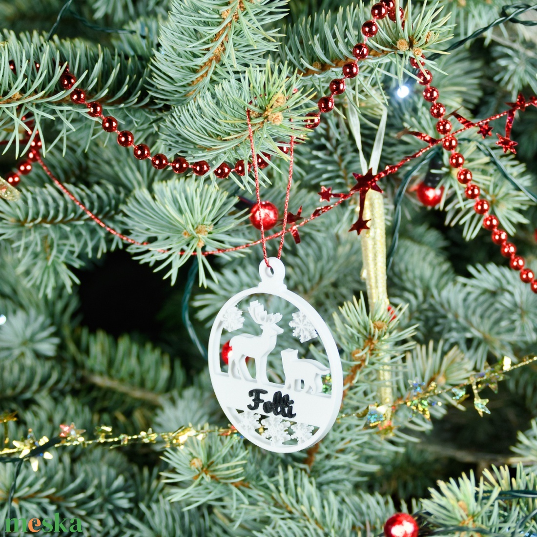 Mancs, névre szóló cicás karácsonyfadísz - Stílus 3 - karácsony - karácsonyi lakásdekoráció - karácsonyfadíszek - Meska.hu