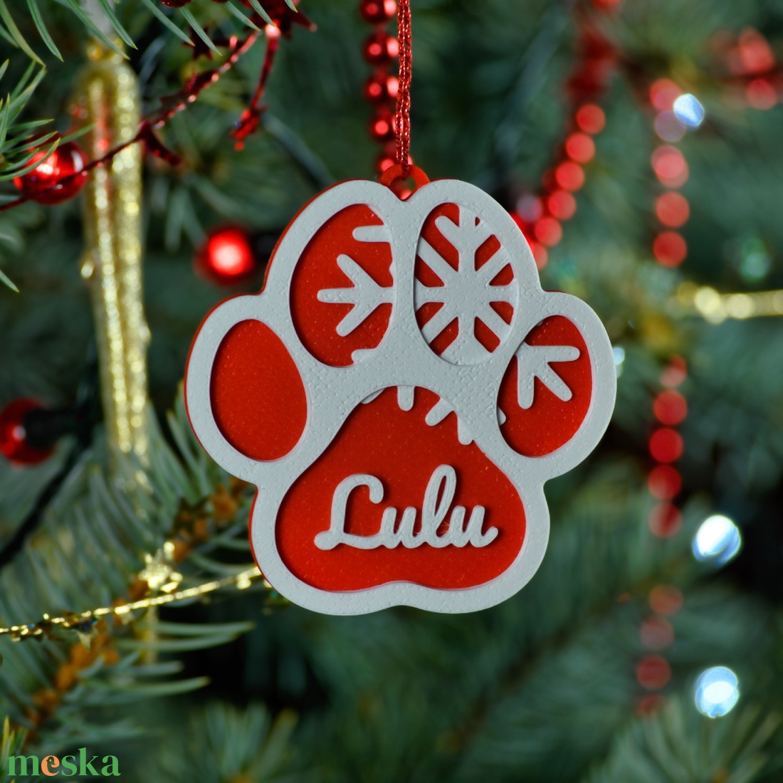 Tappancs, névre szóló kutyás karácsonyfadísz - Stílus 1 - karácsony - karácsonyi lakásdekoráció - karácsonyfadíszek - Meska.hu
