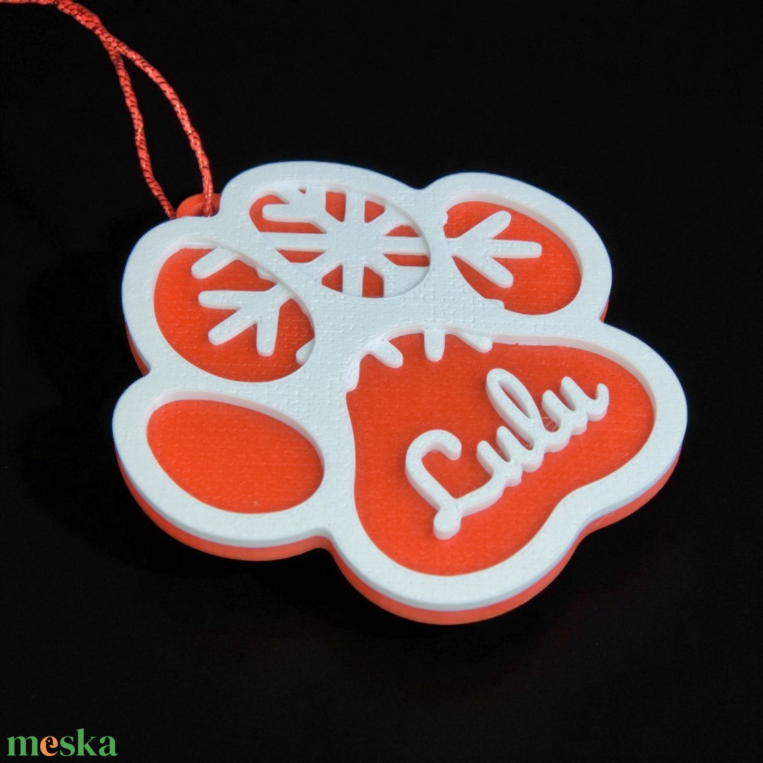 Tappancs, névre szóló kutyás karácsonyfadísz - Stílus 1 - karácsony - karácsonyi lakásdekoráció - karácsonyfadíszek - Meska.hu