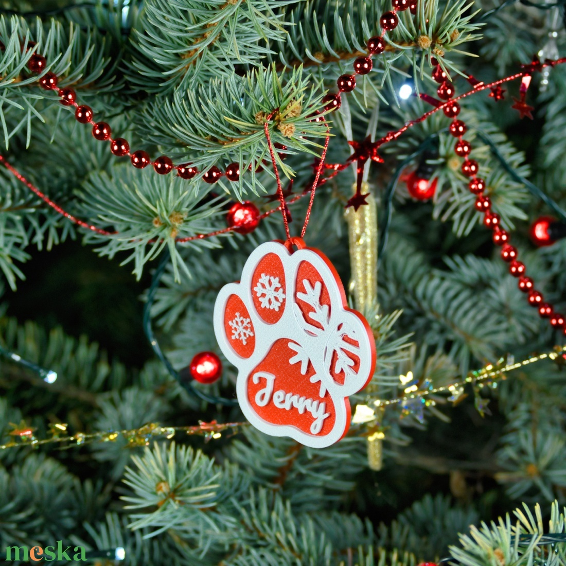 Tappancs, névre szóló kutyás karácsonyfadísz - Stílus 2 - karácsony - karácsonyi lakásdekoráció - karácsonyfadíszek - Meska.hu