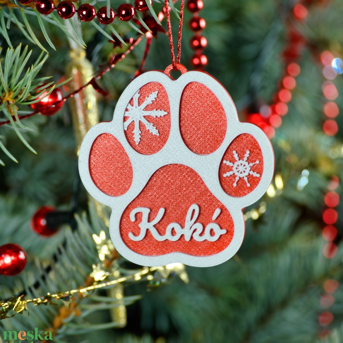 Tappancs, névre szóló kutyás karácsonyfadísz - Stílus 3 - karácsony - karácsonyi lakásdekoráció - karácsonyfadíszek - Meska.hu