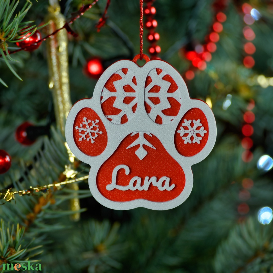 Tappancs, névre szóló kutyás karácsonyfadísz - Stílus 4 - karácsony - karácsonyi lakásdekoráció - karácsonyfadíszek - Meska.hu