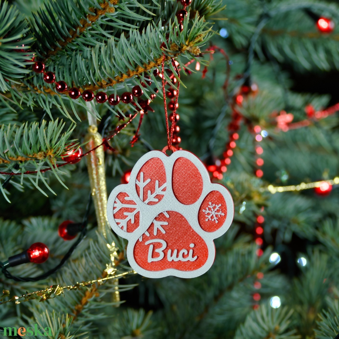 Tappancs, névre szóló kutyás karácsonyfadísz - Stílus 5 - karácsony - karácsonyi lakásdekoráció - karácsonyfadíszek - Meska.hu