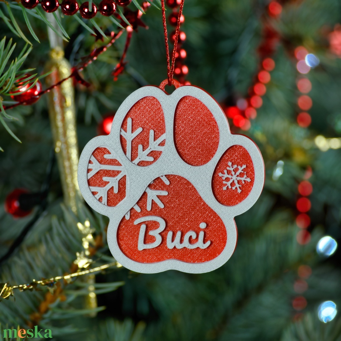 Tappancs, névre szóló kutyás karácsonyfadísz - Stílus 5 - karácsony - karácsonyi lakásdekoráció - karácsonyfadíszek - Meska.hu