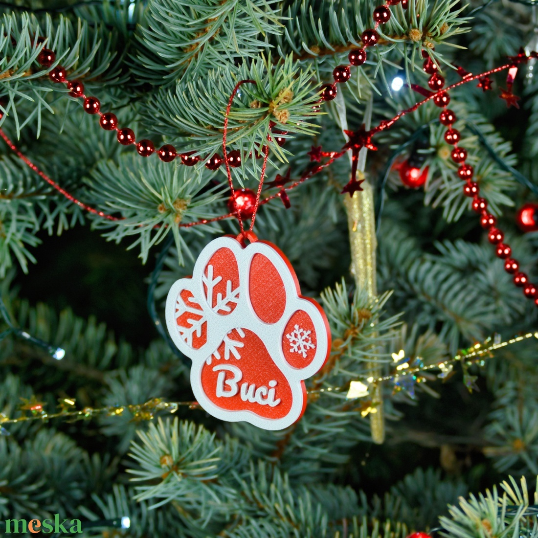 Tappancs, névre szóló kutyás karácsonyfadísz - Stílus 5 - karácsony - karácsonyi lakásdekoráció - karácsonyfadíszek - Meska.hu