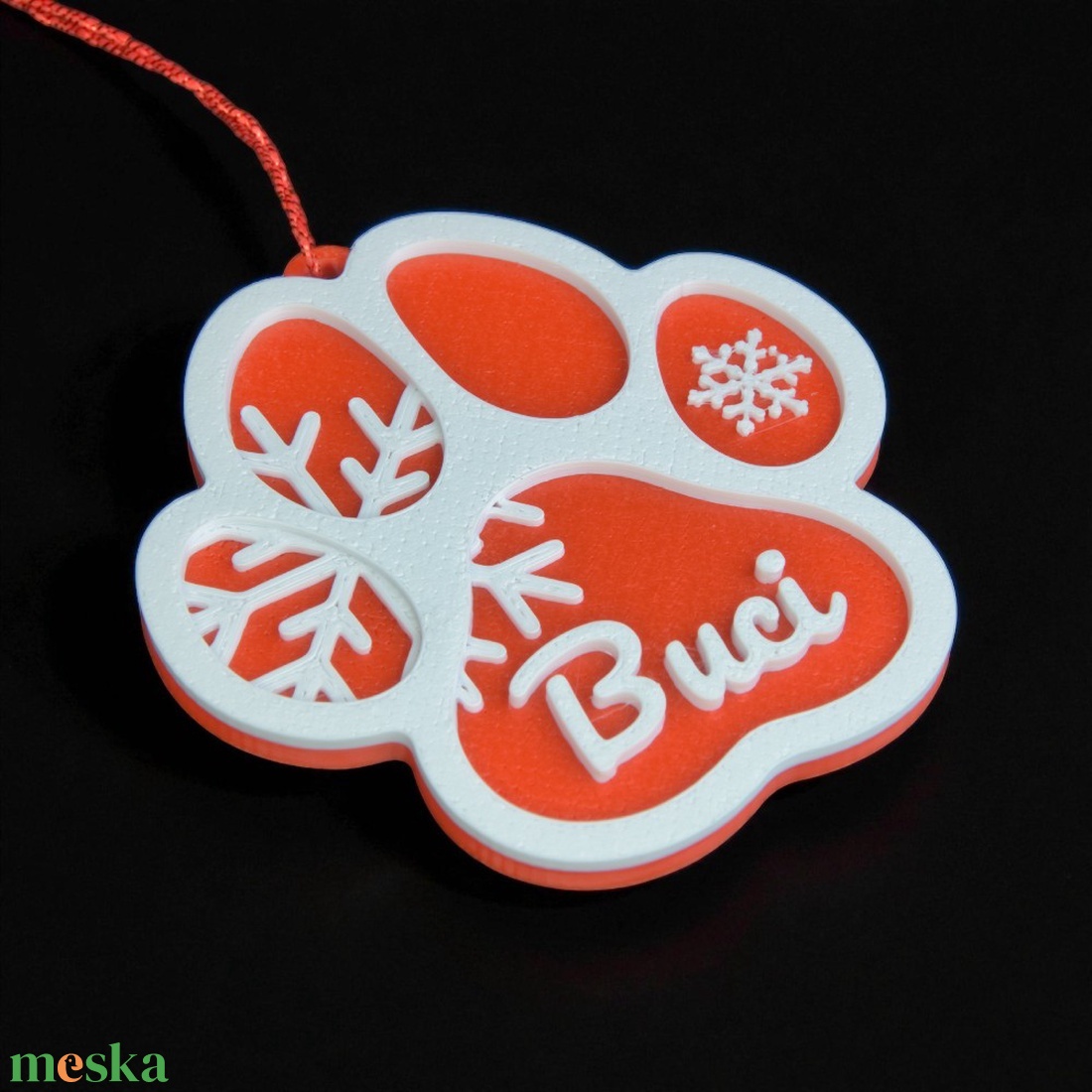 Tappancs, névre szóló kutyás karácsonyfadísz - Stílus 5 - karácsony - karácsonyi lakásdekoráció - karácsonyfadíszek - Meska.hu