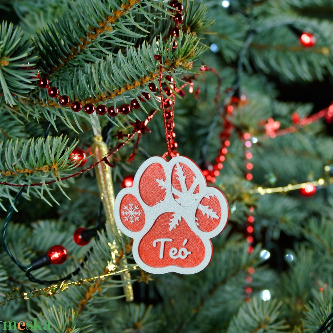 Tappancs, névre szóló kutyás karácsonyfadísz - Stílus 6 - karácsony - karácsonyi lakásdekoráció - karácsonyfadíszek - Meska.hu