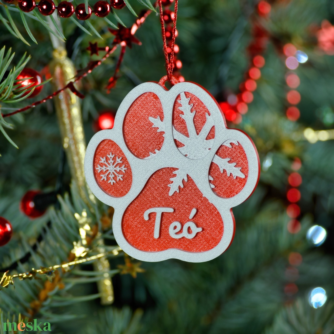 Tappancs, névre szóló kutyás karácsonyfadísz - Stílus 6 - karácsony - karácsonyi lakásdekoráció - karácsonyfadíszek - Meska.hu