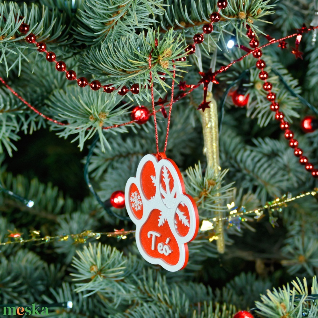 Tappancs, névre szóló kutyás karácsonyfadísz - Stílus 6 - karácsony - karácsonyi lakásdekoráció - karácsonyfadíszek - Meska.hu