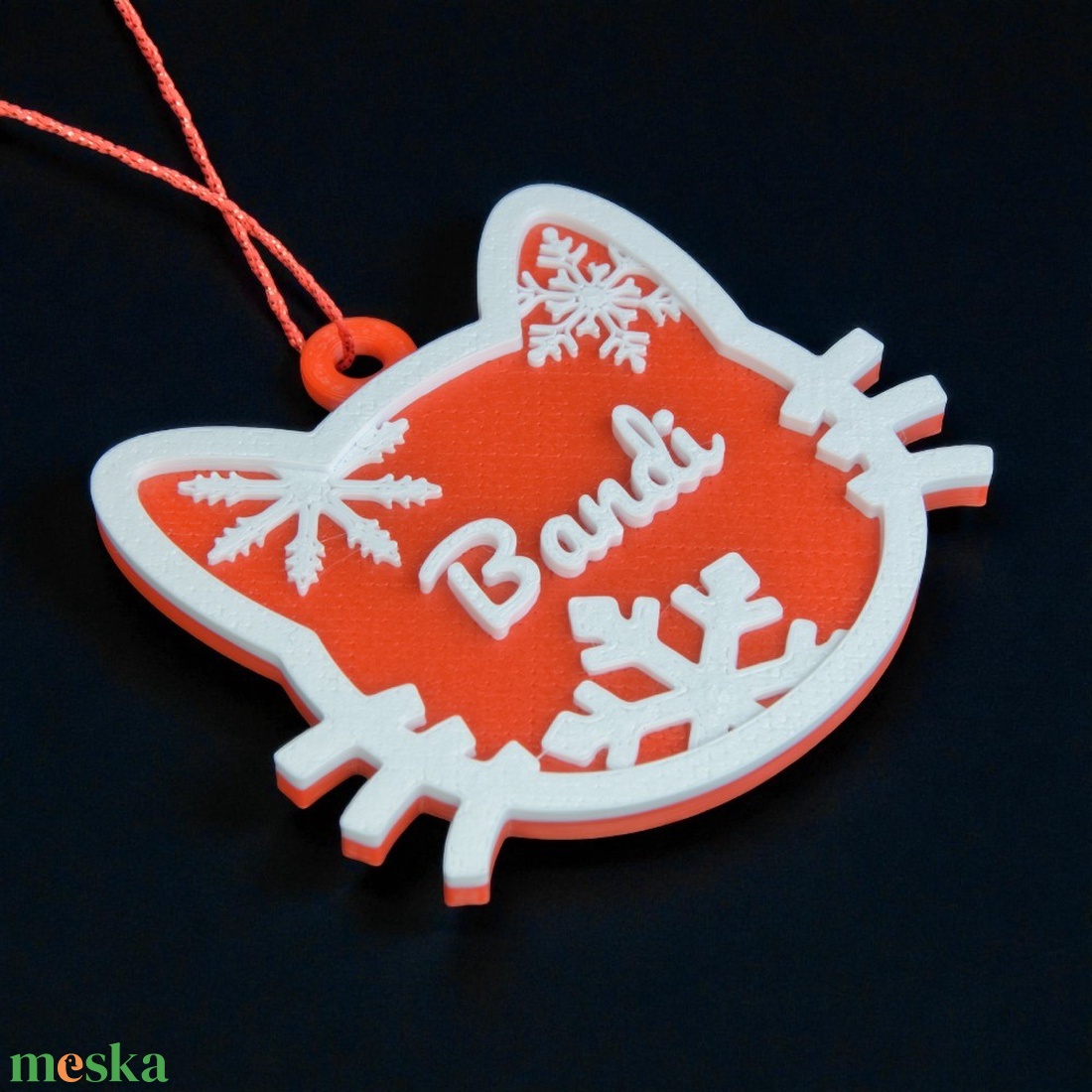 Téli Dorombolás, névre szóló cicás karácsonyfadísz - Stílus 1 - karácsony - karácsonyi lakásdekoráció - karácsonyfadíszek - Meska.hu