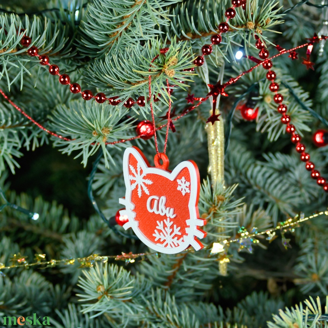 Téli Dorombolás, névre szóló cicás karácsonyfadísz - Stílus 5 - karácsony - karácsonyi lakásdekoráció - karácsonyfadíszek - Meska.hu