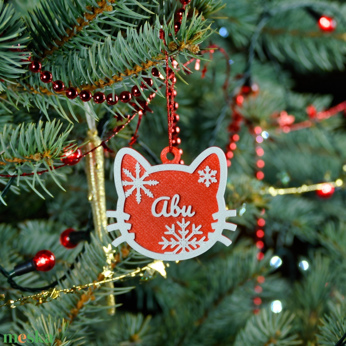 Téli Dorombolás, névre szóló cicás karácsonyfadísz - Stílus 5 - karácsony - karácsonyi lakásdekoráció - karácsonyfadíszek - Meska.hu