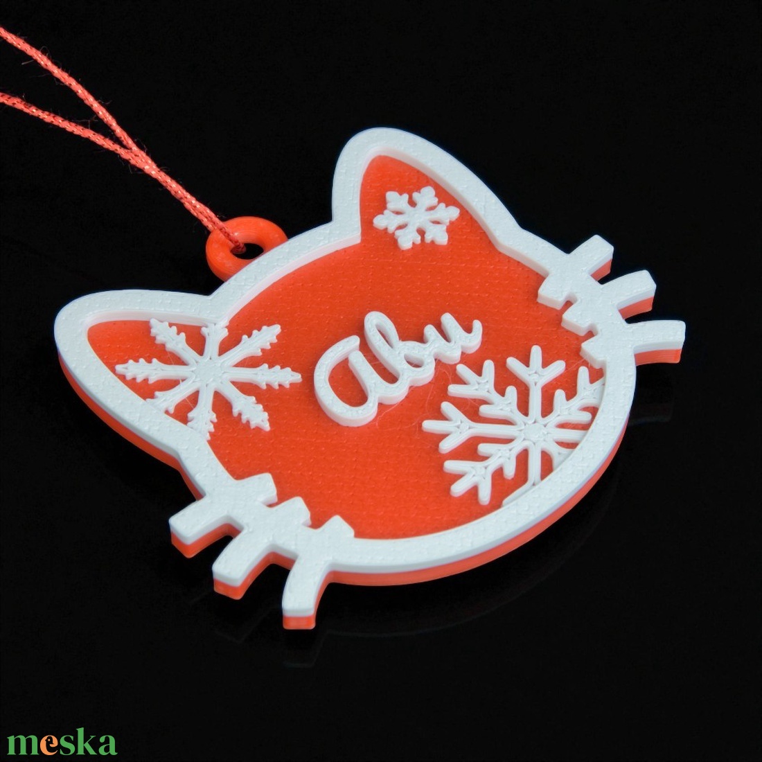 Téli Dorombolás, névre szóló cicás karácsonyfadísz - Stílus 5 - karácsony - karácsonyi lakásdekoráció - karácsonyfadíszek - Meska.hu