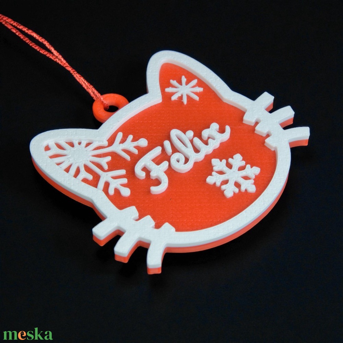 Téli Dorombolás, névre szóló cicás karácsonyfadísz - Stílus 6 - karácsony - karácsonyi lakásdekoráció - karácsonyfadíszek - Meska.hu