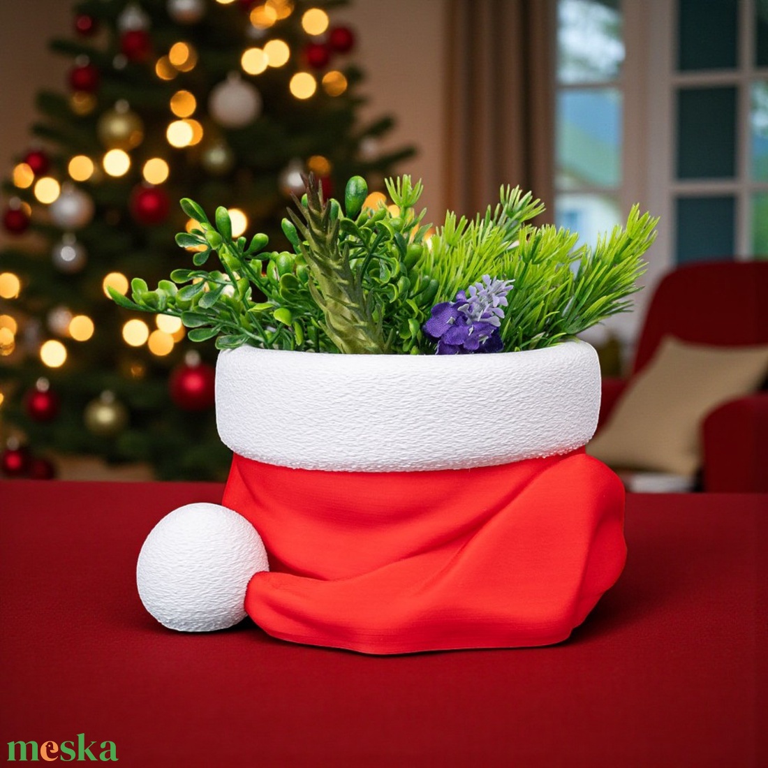 A mikulás sapkája - snacktál - karácsony - mikulás - mikulás beltéri dekoráció - Meska.hu