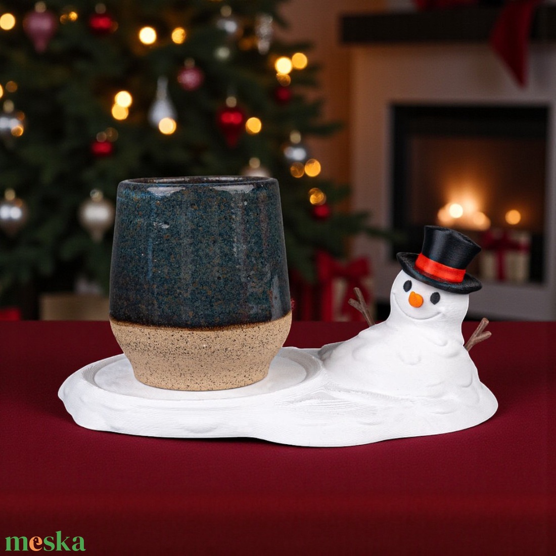 Olvadó hóember poháralátét - karácsony - mikulás - mikulás beltéri dekoráció - Meska.hu
