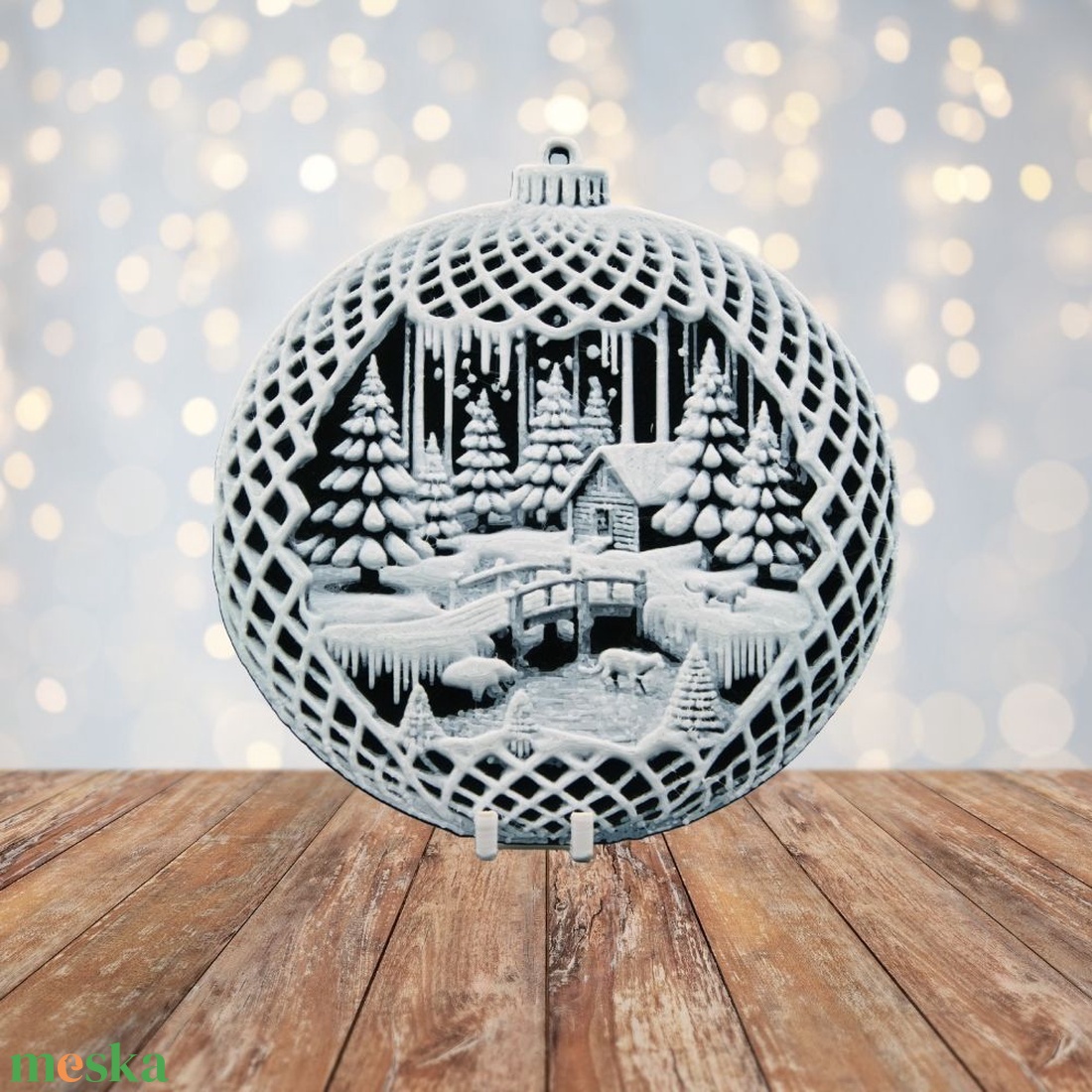 Havas Menedék  Hueforge karácsonyfadísz - karácsony - karácsonyi lakásdekoráció - karácsonyfadíszek - Meska.hu