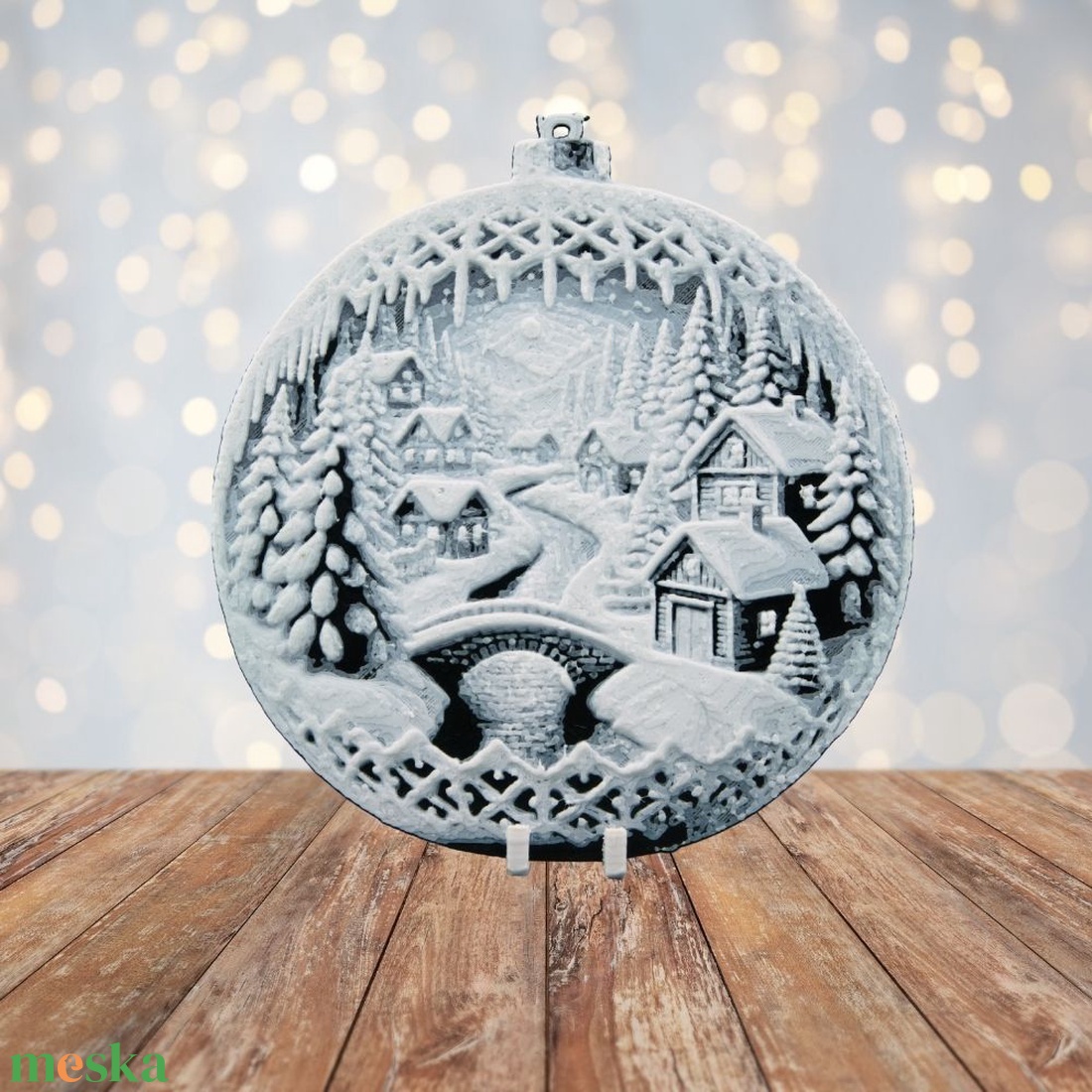 Téli Falu  Hueforge karácsonyfadísz - karácsony - karácsonyi lakásdekoráció - karácsonyfadíszek - Meska.hu