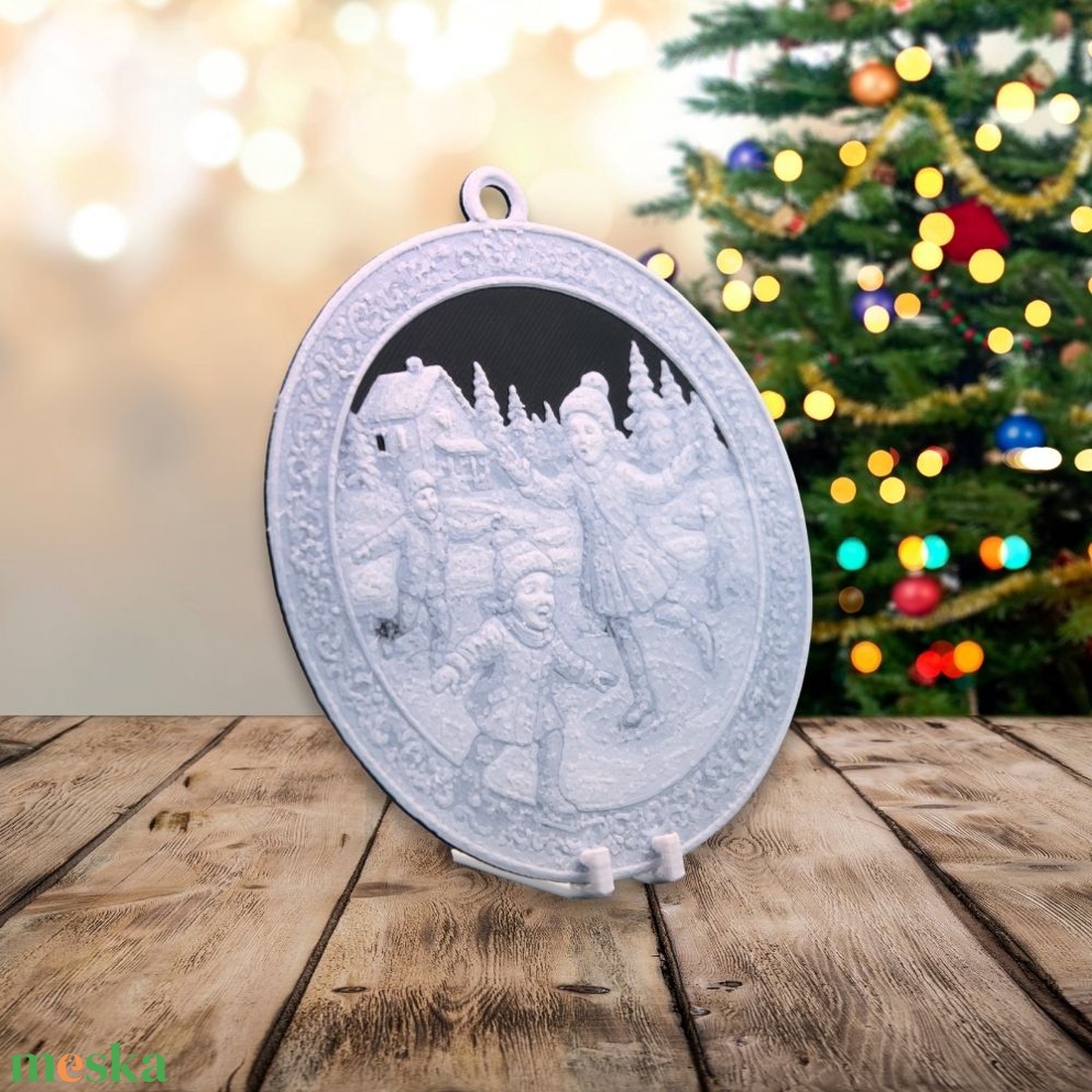 Jégre írt Öröm  Hueforge karácsonyfadísz - karácsony - karácsonyi lakásdekoráció - karácsonyfadíszek - Meska.hu