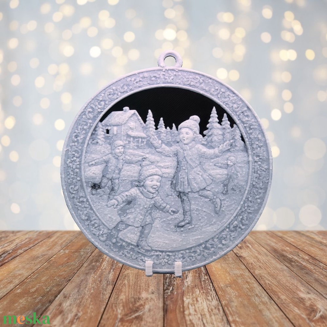 Jégre írt Öröm  Hueforge karácsonyfadísz - karácsony - karácsonyi lakásdekoráció - karácsonyfadíszek - Meska.hu