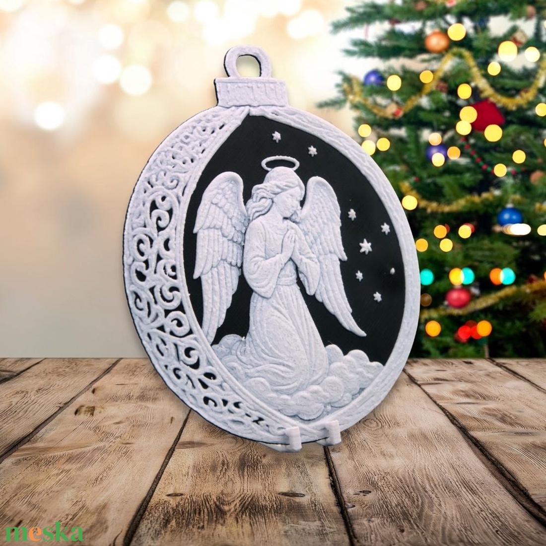 Az Éj Angyala  Hueforge karácsonyfadísz - karácsony - karácsonyi lakásdekoráció - karácsonyfadíszek - Meska.hu