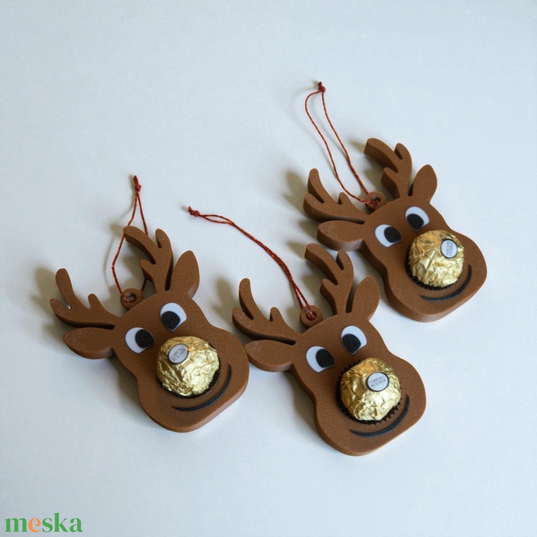 Mókás rénszarvas � Karácsonyfadísz Ferrero Rocher-rel - karácsony - karácsonyi lakásdekoráció - karácsonyfadíszek - Meska.hu