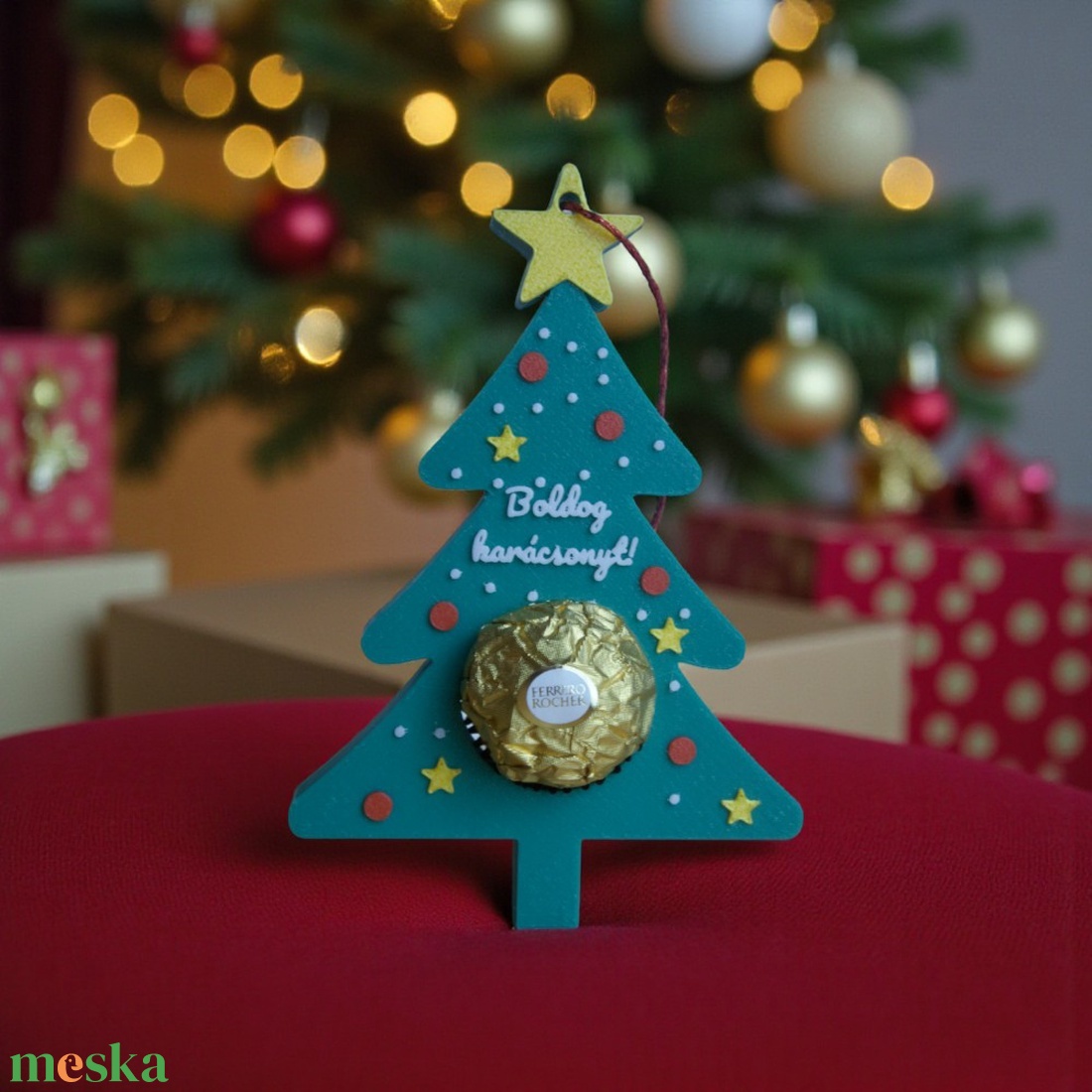 Karácsonyi varázslat csokoládéval fűszerezve!  Karácsonyfadísz Ferrero Rocher-rel - karácsony - karácsonyi lakásdekoráció - karácsonyfadíszek - Meska.hu