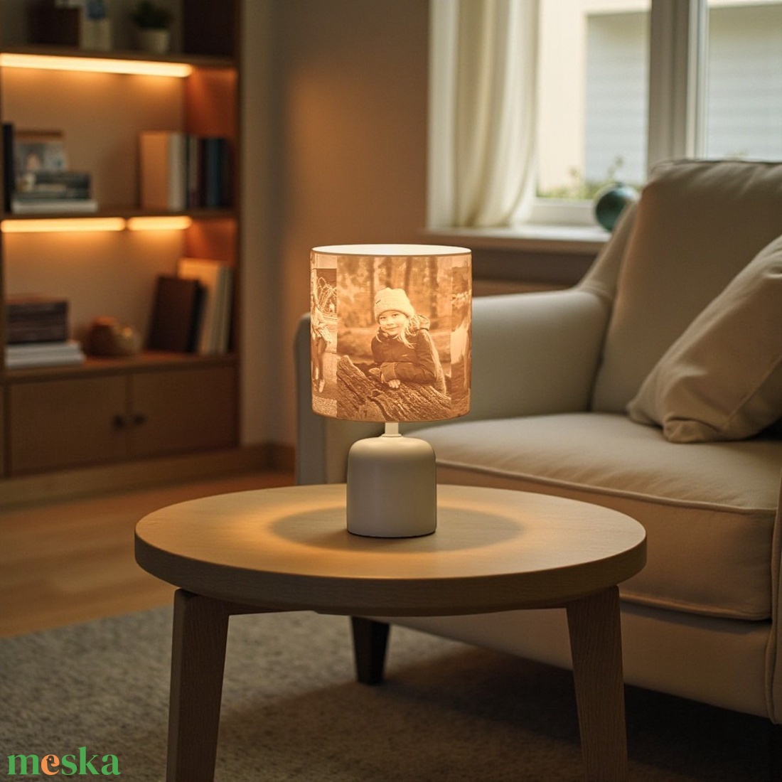 Daphni egyedi fényképes lámpa - Henger - otthon & életmód - lámpa - asztali lámpa - Meska.hu