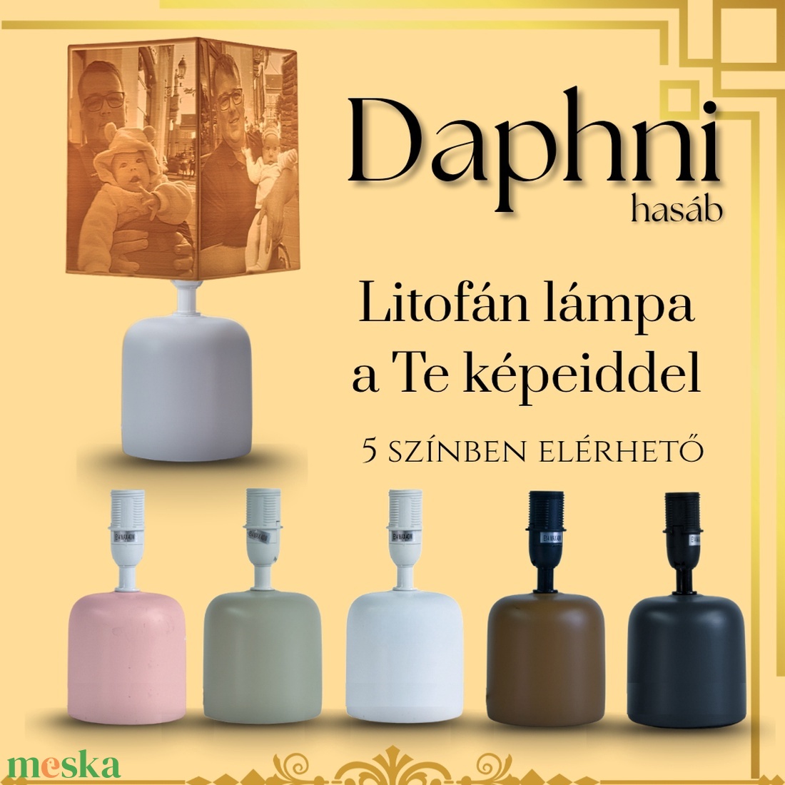 Daphni egyedi fényképes lámpa - Hasáb - otthon & életmód - lámpa - asztali lámpa - Meska.hu