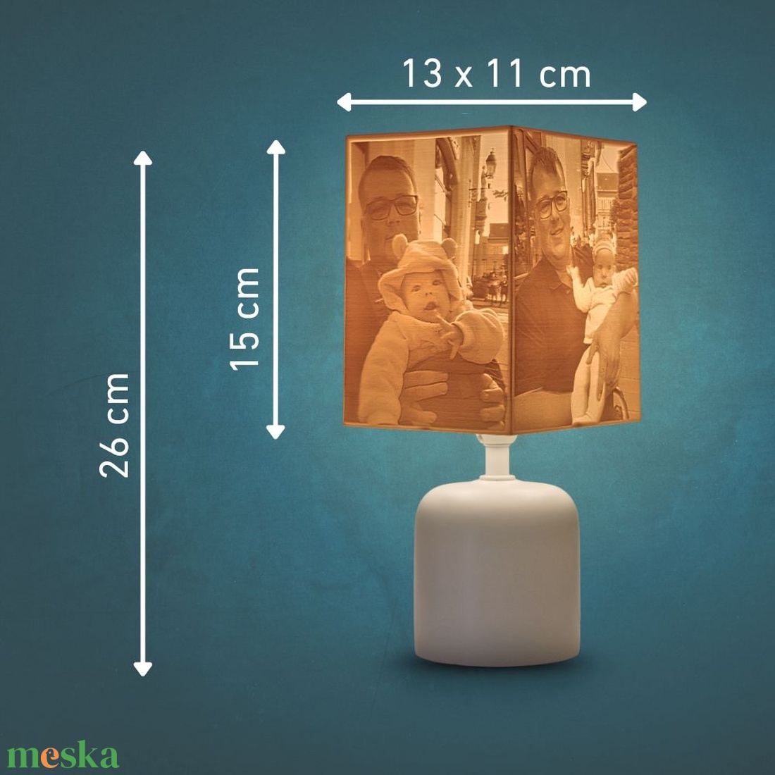 Daphni egyedi fényképes lámpa - Hasáb - otthon & életmód - lámpa - asztali lámpa - Meska.hu