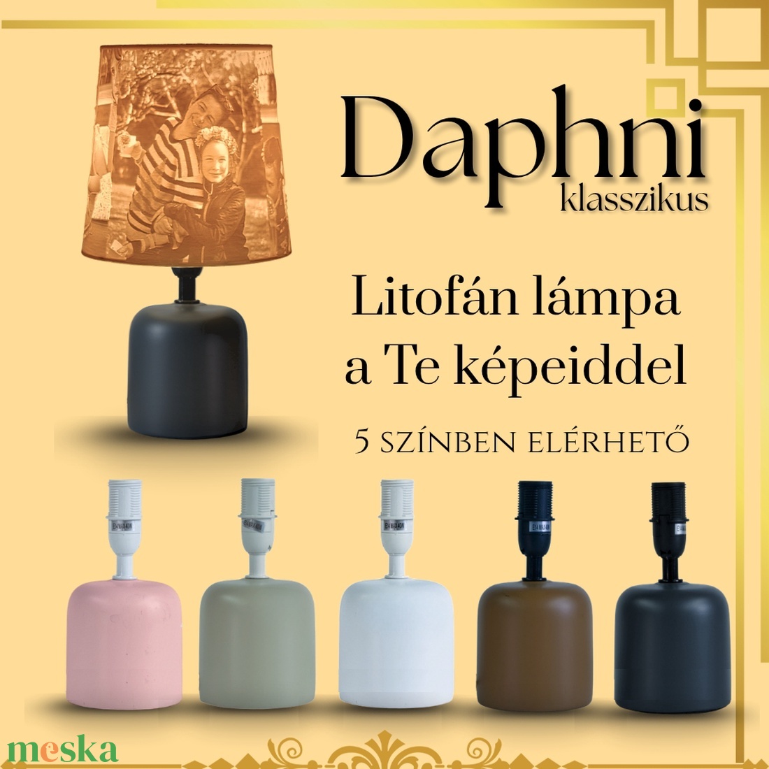 Daphni egyedi fényképes lámpa - Klasszikus - otthon & életmód - lámpa - asztali lámpa - Meska.hu
