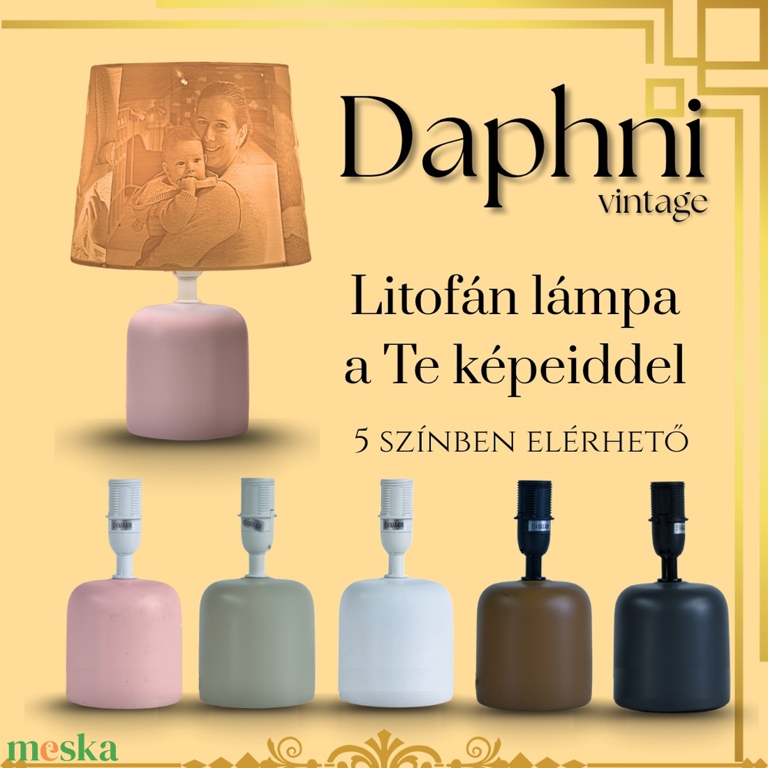 Daphni egyedi fényképes lámpa - Vintage - otthon & életmód - lámpa - asztali lámpa - Meska.hu