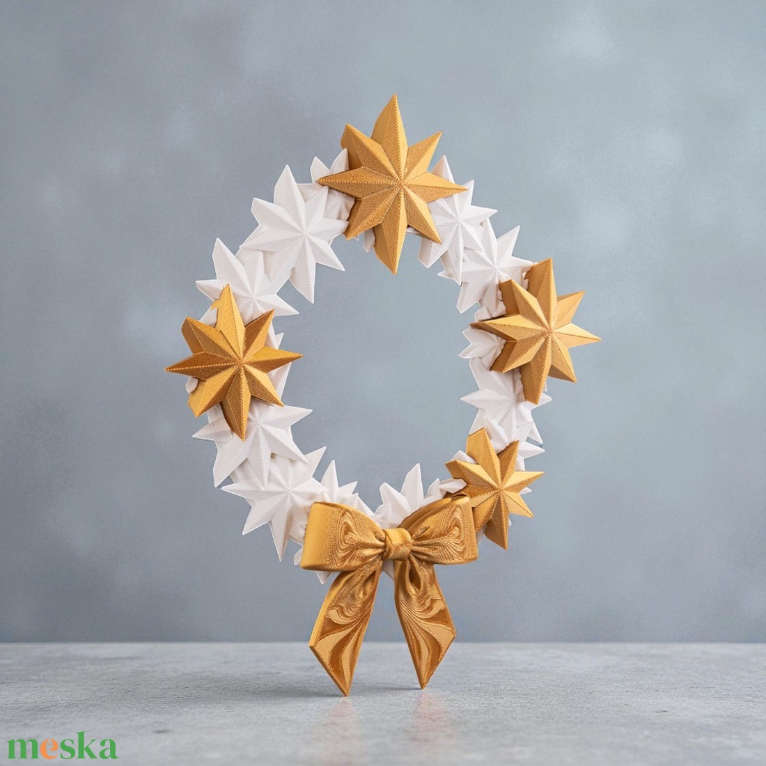 Arany Csillagfény Karácsonyi Ajtódísz - karácsony - karácsonyi lakásdekoráció - karácsonyi ajtódíszek - Meska.hu