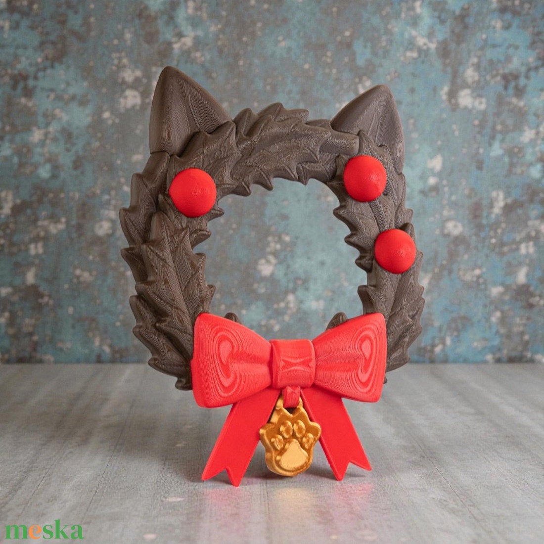 Cicás Karácsonyi Ajtódísz - karácsony - karácsonyi lakásdekoráció - karácsonyi ajtódíszek - Meska.hu