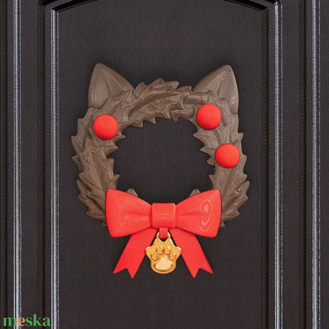 Cicás Karácsonyi Ajtódísz - karácsony - karácsonyi lakásdekoráció - karácsonyi ajtódíszek - Meska.hu