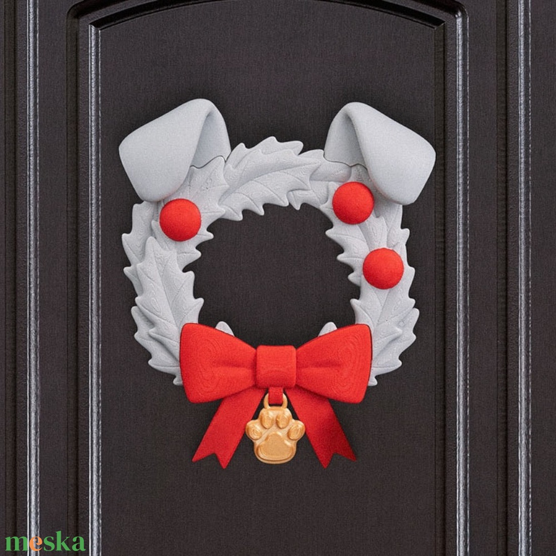 Kutyás Karácsonyi Ajtódísz - karácsony - karácsonyi lakásdekoráció - karácsonyi ajtódíszek - Meska.hu