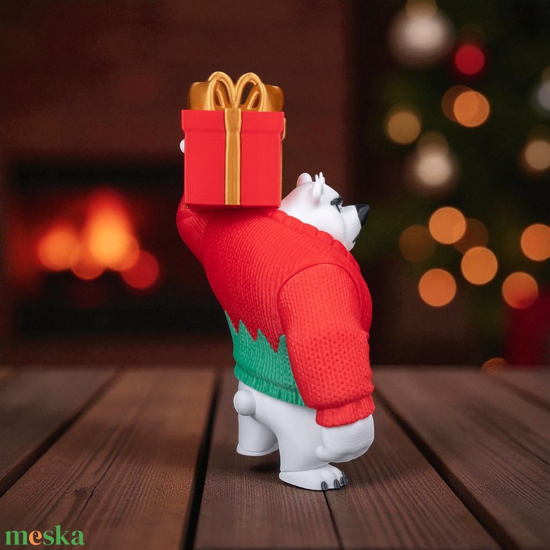 Karácsonyi Jegesmedve - karácsony - karácsonyi lakásdekoráció - karácsonyi manók, figurák - Meska.hu